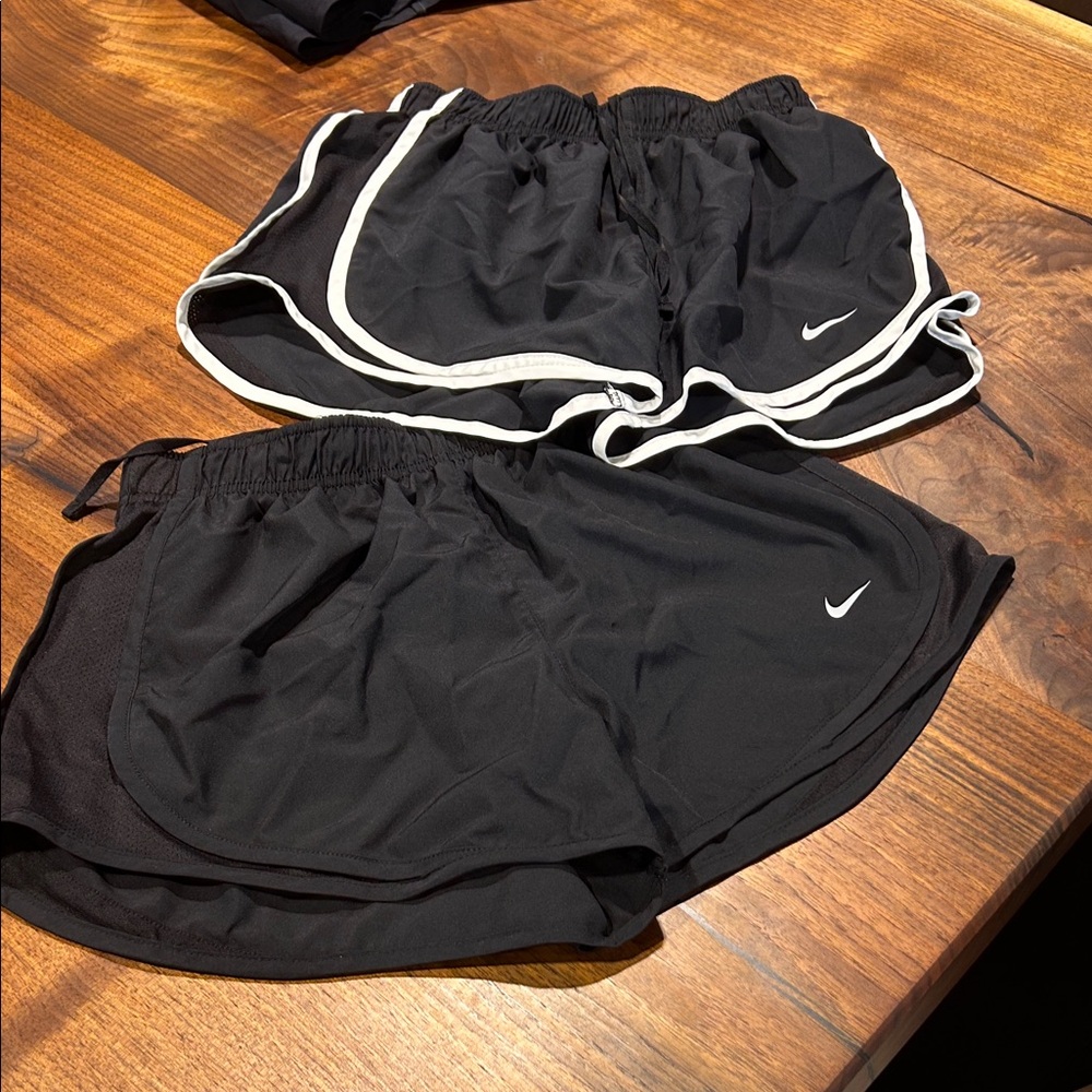 Nike Women's Black Athletic Shorts with White Trim
